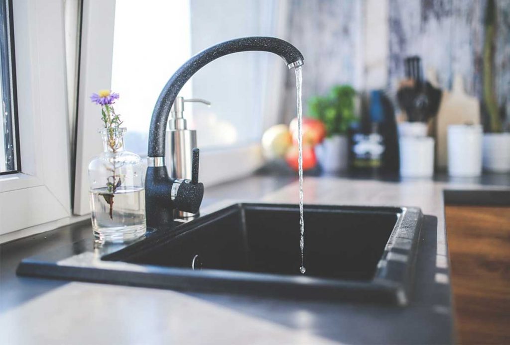 Black kitchen faucet
