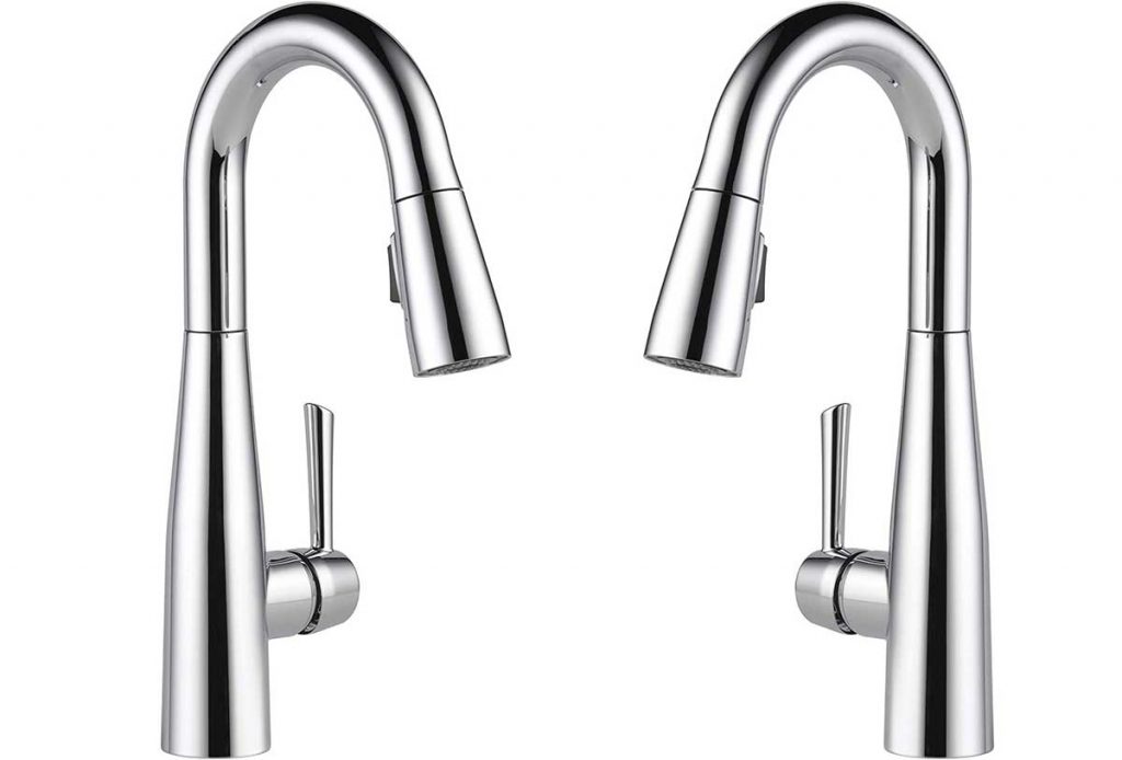 Delta Faucet Essa Chrome Bar Faucet with Pull Down Sprayer